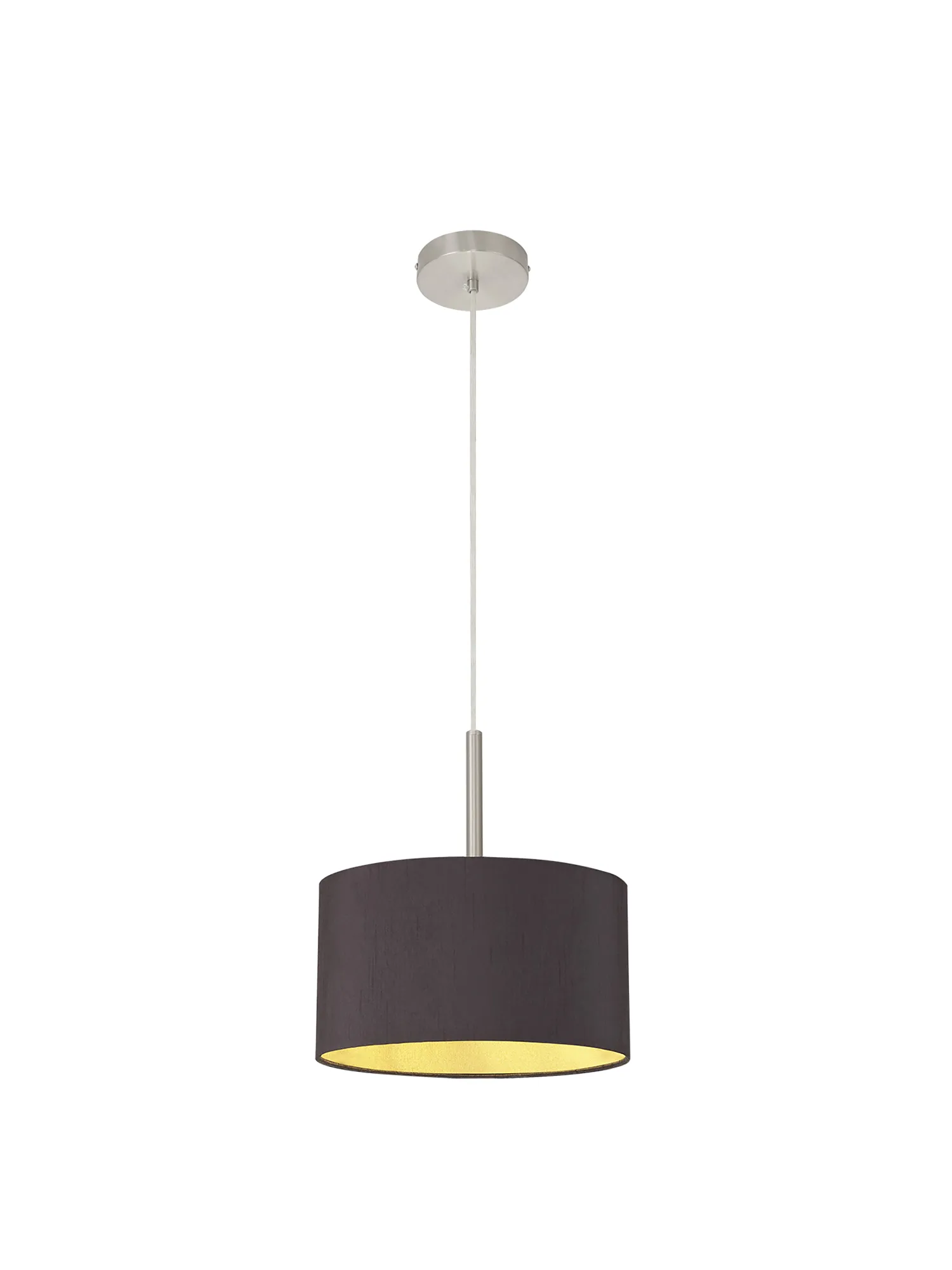 Baymont 30cm Pendant 1 Light Satin Nickel, Midnight Black/Green Olive DK0283  Deco Baymont SN BL/GR